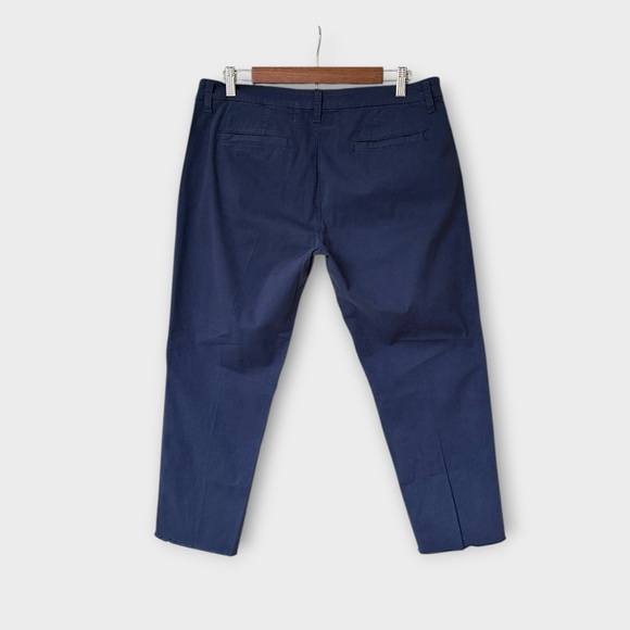 Frank & Eileen Wicklow Italian Performance Chino Crop Pants in Navy, size 10 - Picture 2 of 8